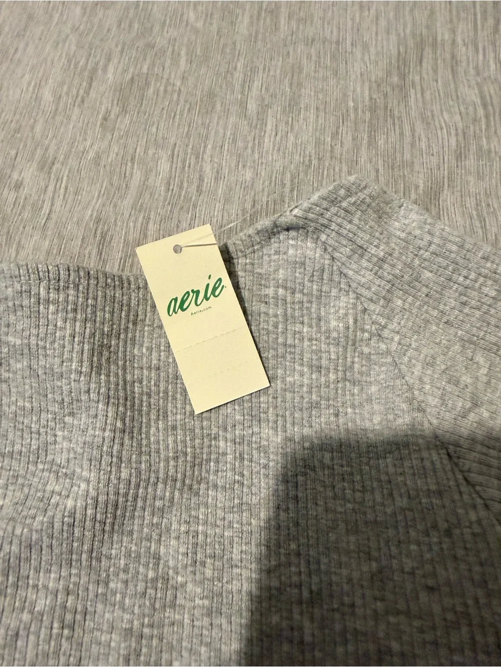 Gray Short Sleeve Knit Top with Cutout Back